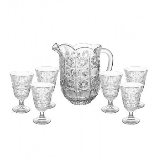 Jogo de Jarra 1,4 Litros Com 6 Taças 226ml Starry em Vidro